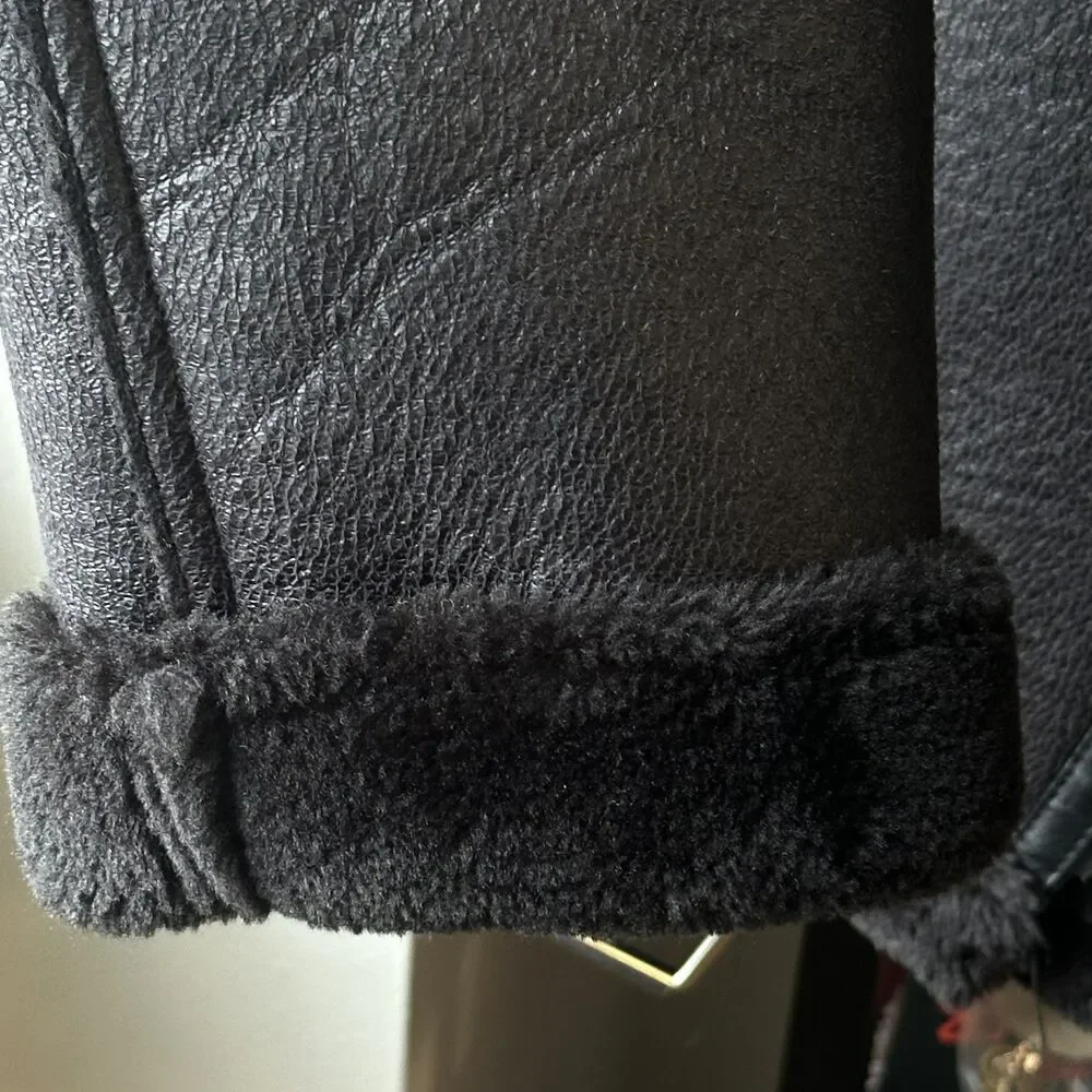 Zara Black Leather Biker Jacket / XS - Picture 5 of 8